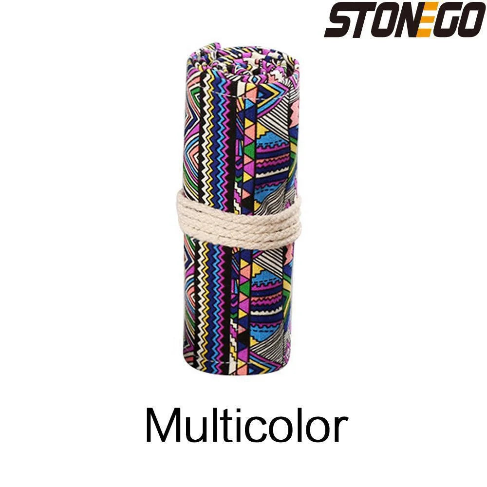 Borsa porta matite in tela con 48/72 fori, design rotolabile e salvaspazio