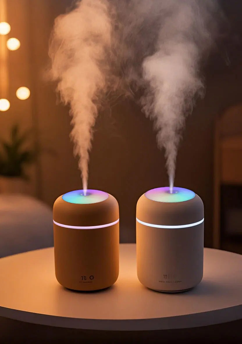 Diffusore Aromaterapico 300ml USB Luce a 7 Colori, Umidificatore per Casa e Auto