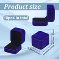Set da 10 Scatole in Velluto Nero 2x2x1,6 cm per Gioielli