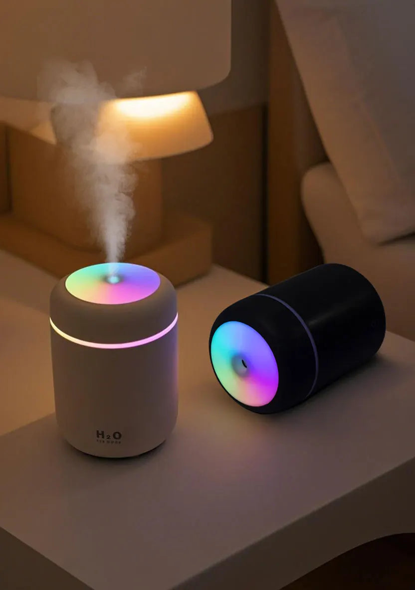 Diffusore Aromaterapico 300ml USB Luce a 7 Colori, Umidificatore per Casa e Auto