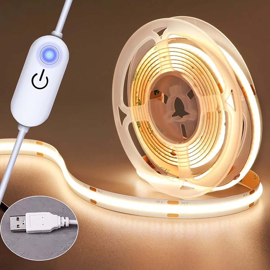 Striscia LED COB 5V Touch Dimmer flessibile per illuminazione ambientale