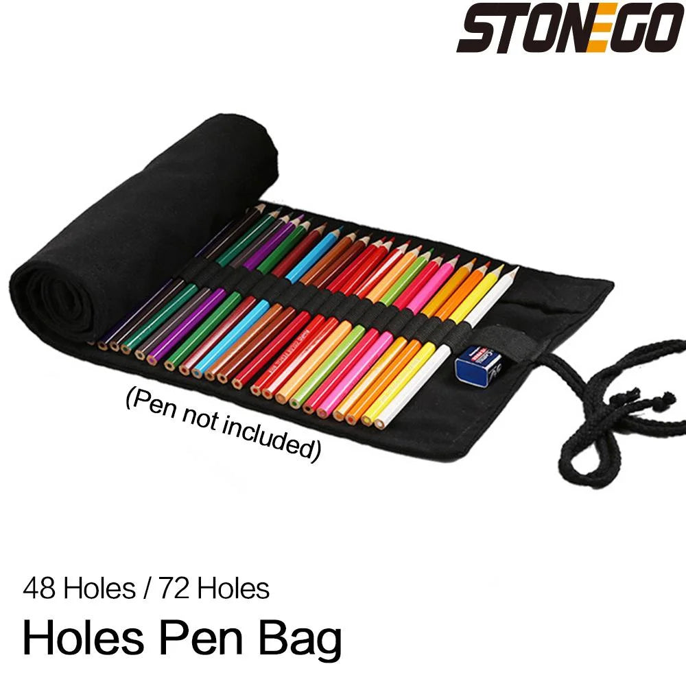 Borsa porta matite in tela con 48/72 fori, design rotolabile e salvaspazio