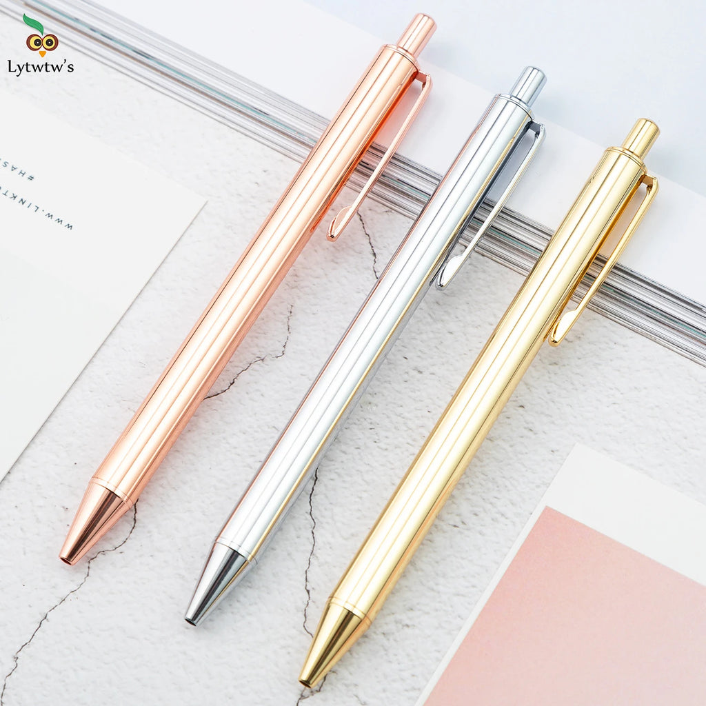 Penna a sfera metallica rosa oro, design elegante, punta 1.0 mm – confezione da…