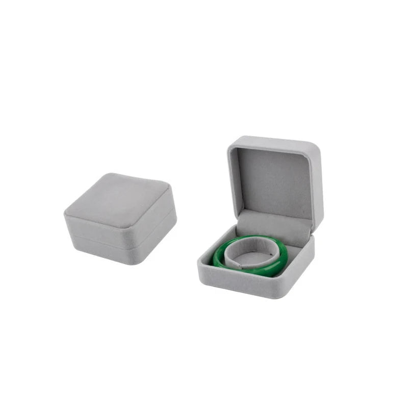 Bulk Sale Wedding Ring Storage Box Earring Studs Pendant Necklace Set Jewelry Gift Box Packaging Organizer Case Grey Velvet Kit