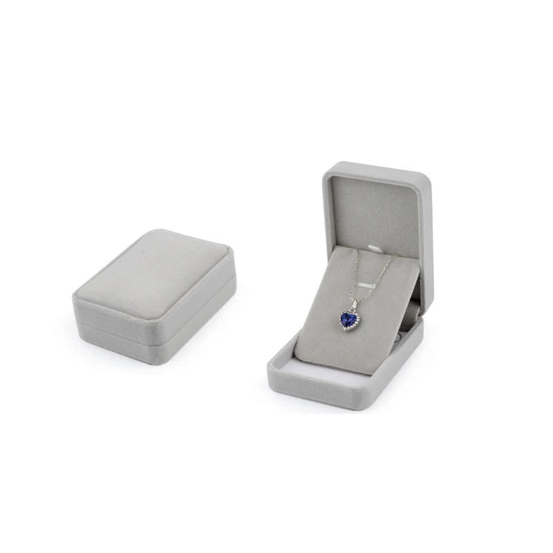 Bulk Sale Wedding Ring Storage Box Earring Studs Pendant Necklace Set Jewelry Gift Box Packaging Organizer Case Grey Velvet Kit