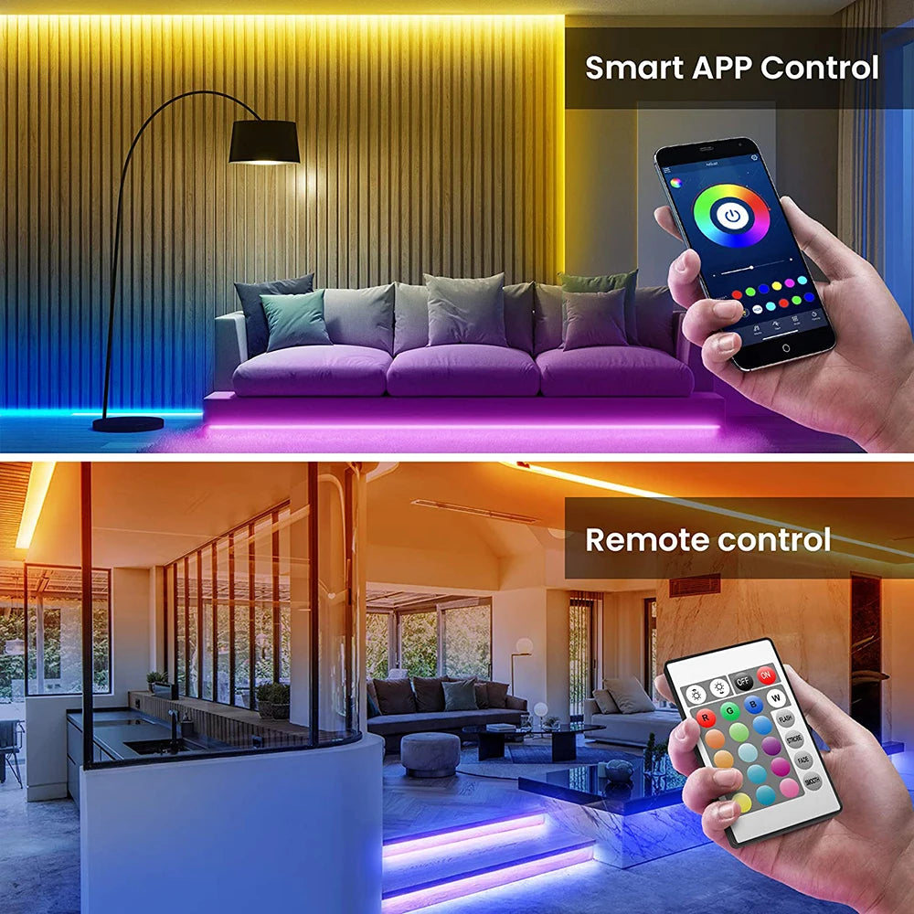 Striscia LED RGB 5V USB con controllo app e timer – 5m flessibile