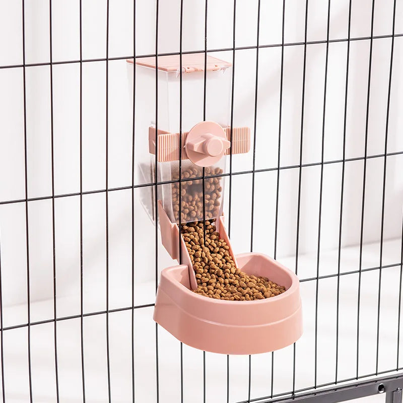 Distributore Automatico Cibo e Acqua per Animali, Appendi Gabbia, 500ml/2L