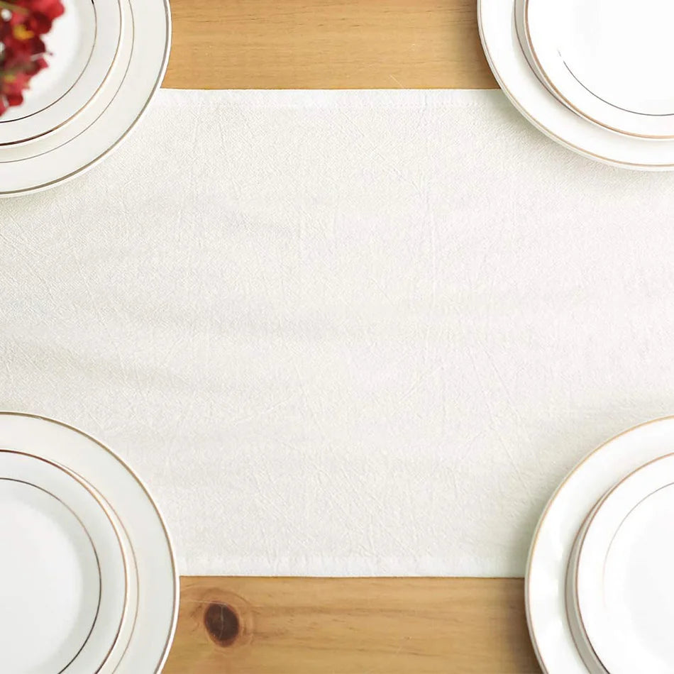 Simple Elegant Solid Colour Cotton Table Runner Event Party Supplies Fabric Decor Placemat for Holiday Wedding Christmas Doily