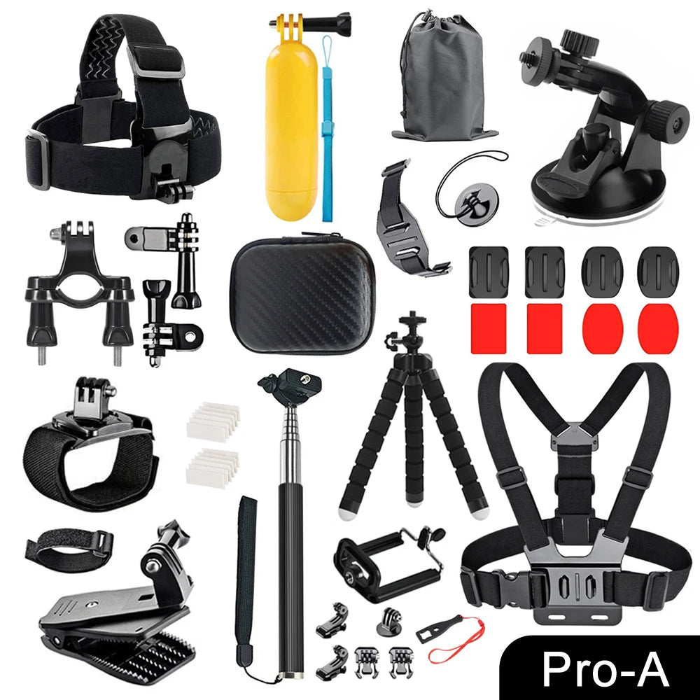 Set di accessori universale per action camera – supporti petto, testa e auto