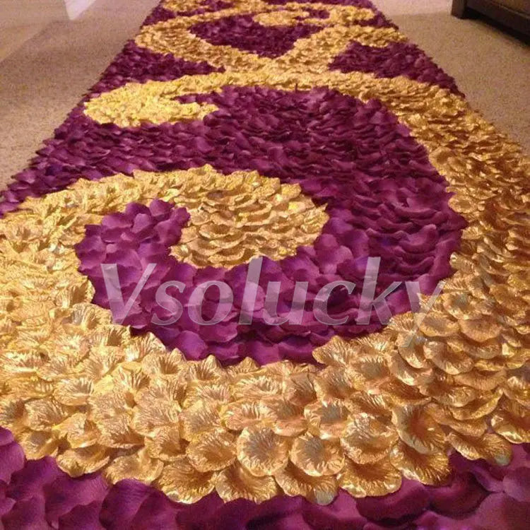 100pcs Silk Rose Artificial Petals Colorful Love Romantic Warm Table Confetti Silver Fake Flowers Wedding Supplies Party Decor