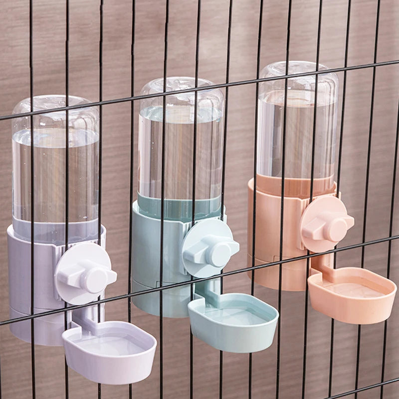 Distributore Automatico Cibo e Acqua per Animali, Appendi Gabbia, 500ml/2L
