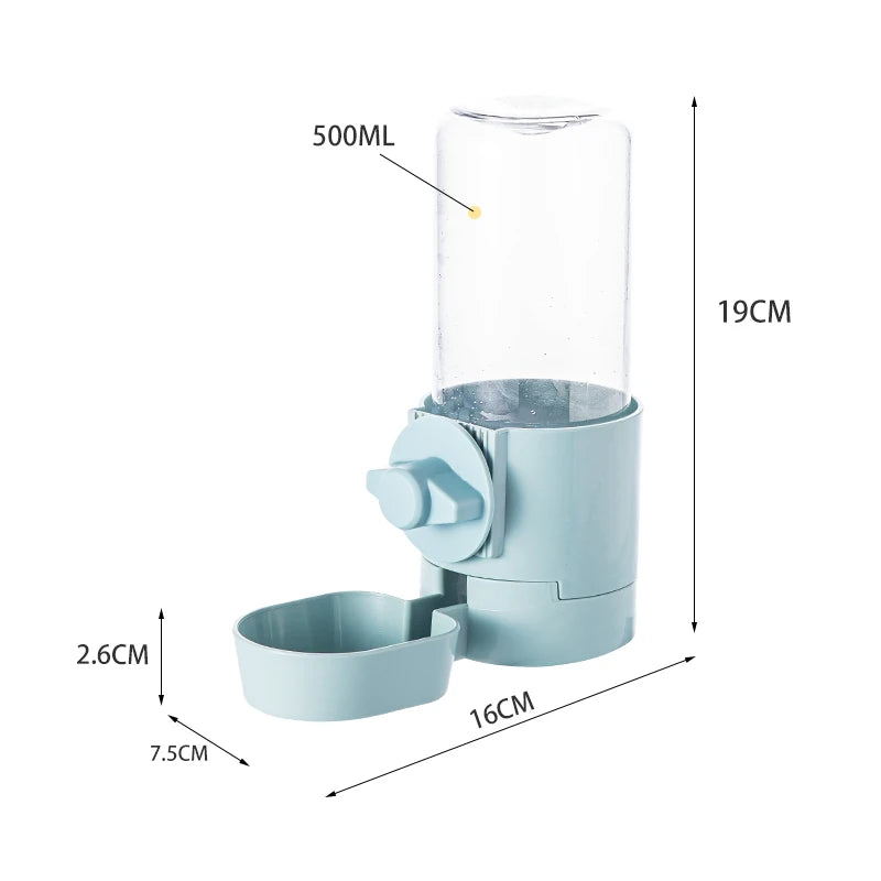 Distributore Automatico Cibo e Acqua per Animali, Appendi Gabbia, 500ml/2L