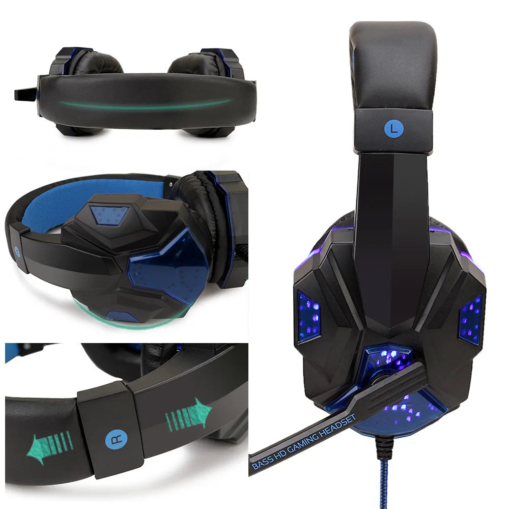 Cuffie da gioco cablate con LED, microfono retrattile e ANC