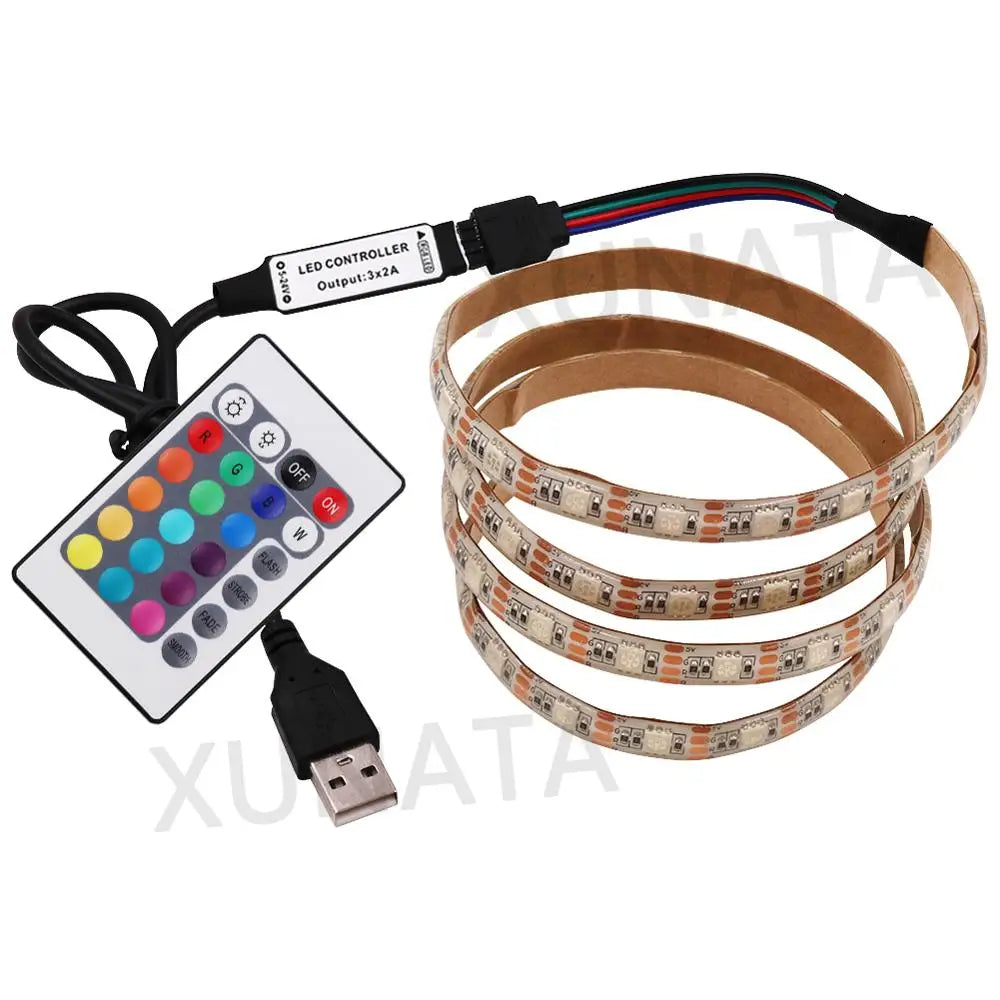 Striscia LED RGB 5V USB, 16 colori, telecomando, impermeabile