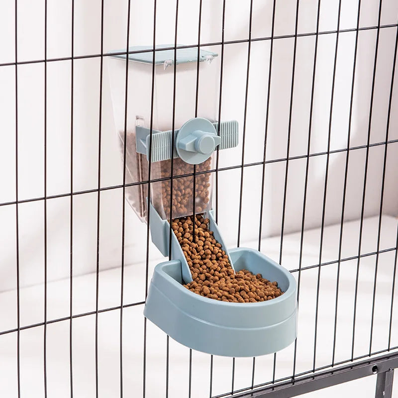 Distributore Automatico Cibo e Acqua per Animali, Appendi Gabbia, 500ml/2L
