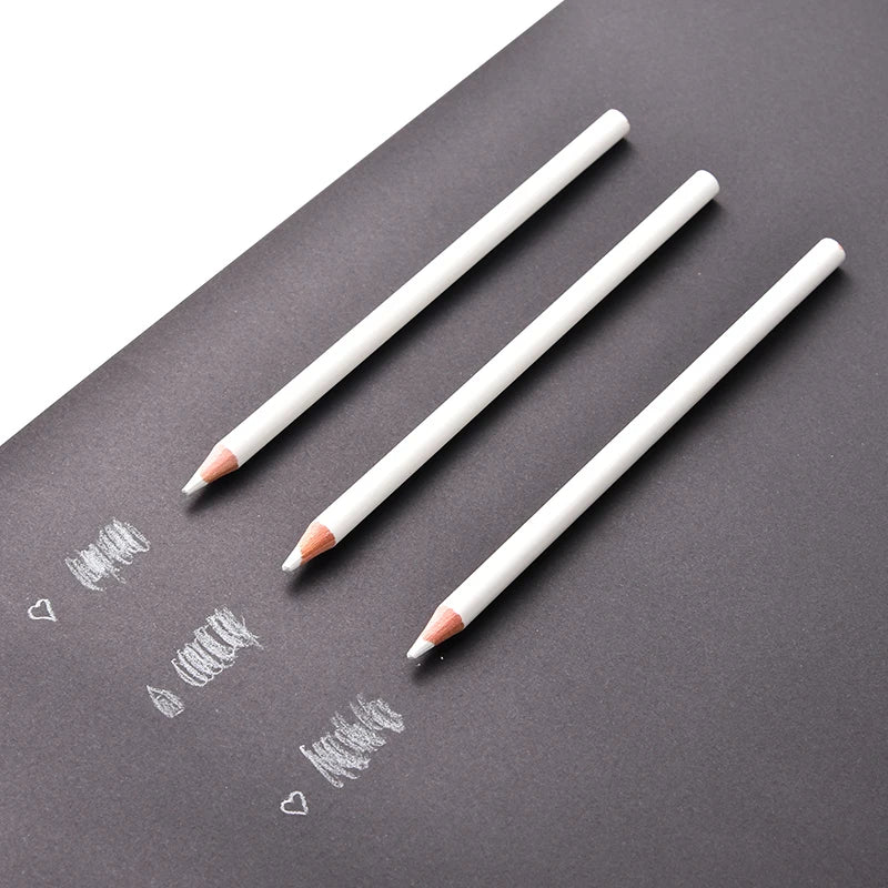 3Pcs White Sketch Charcoal Pencils Set Professional Standard Pencil Drawing Pencils Set For School Tool Painting Art Supplies