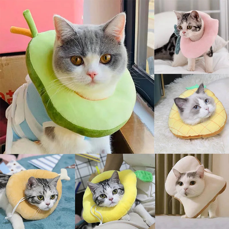 Collare Recupero a Forma di Avocado in Cotone Morbido per Cani e Gatti