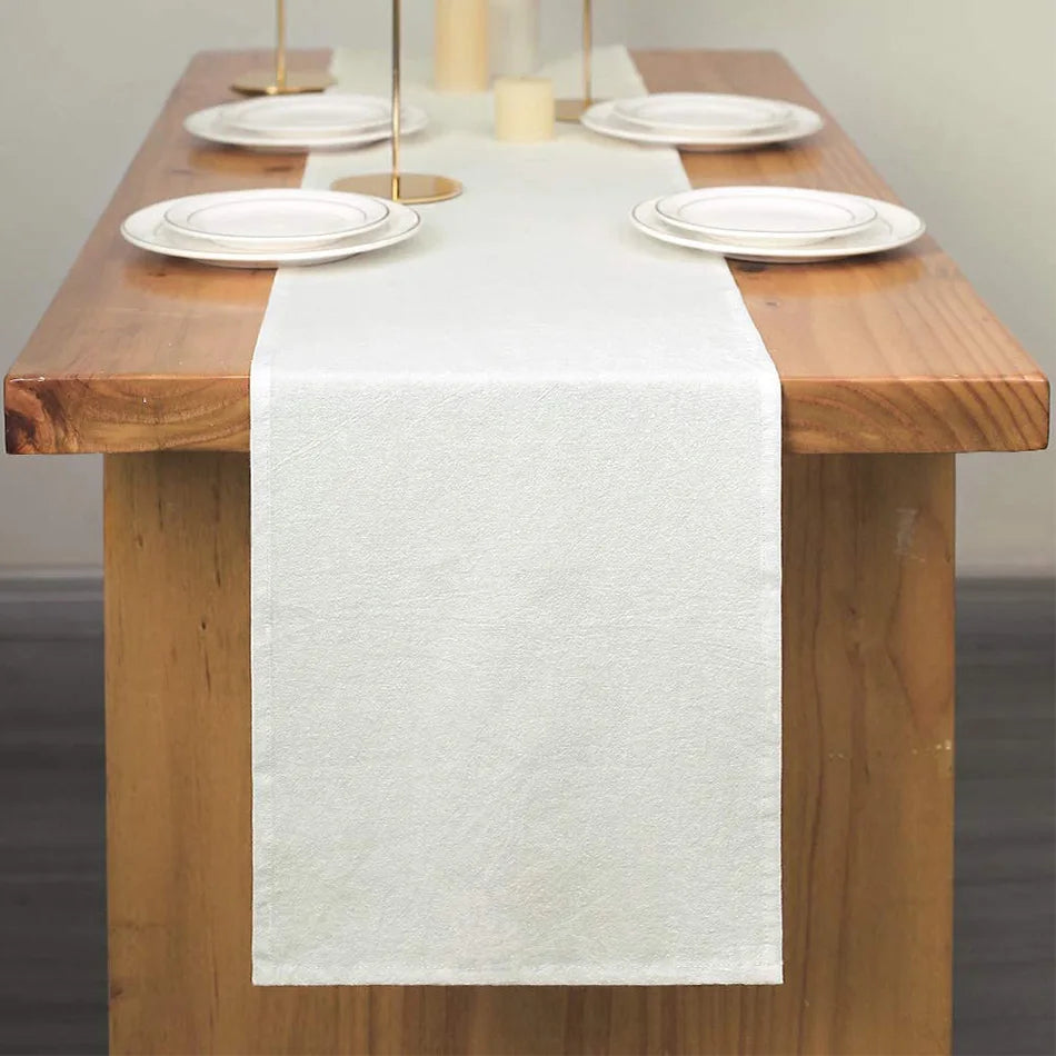 Simple Elegant Solid Colour Cotton Table Runner Event Party Supplies Fabric Decor Placemat for Holiday Wedding Christmas Doily