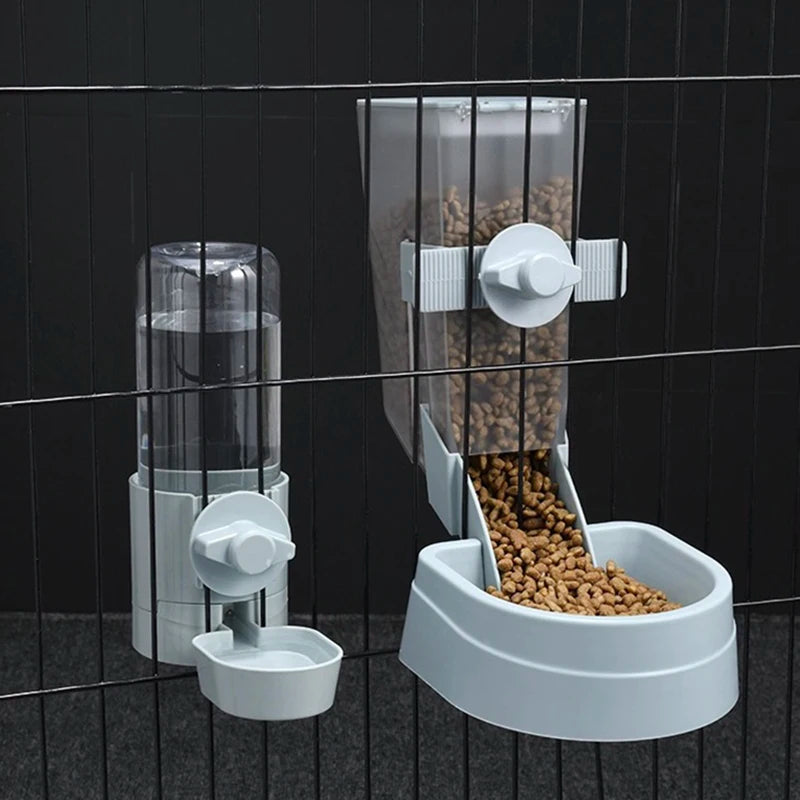 Distributore Automatico Cibo e Acqua per Animali, Appendi Gabbia, 500ml/2L