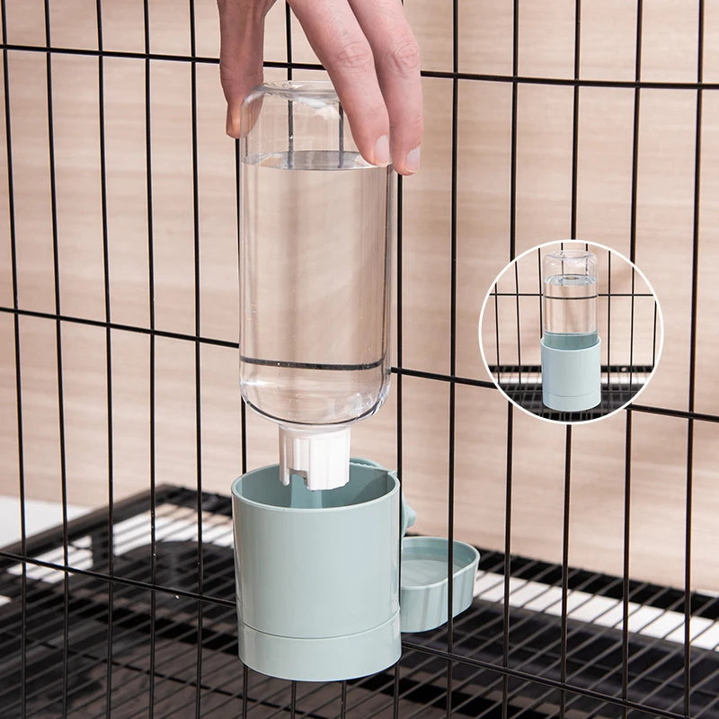Distributore Automatico Cibo e Acqua per Animali, Appendi Gabbia, 500ml/2L