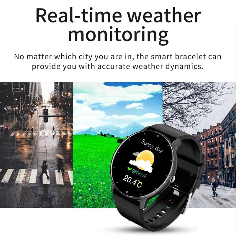 Smartwatch sportivo impermeabile 1.28" con monitor cardio, pressione e notifiche