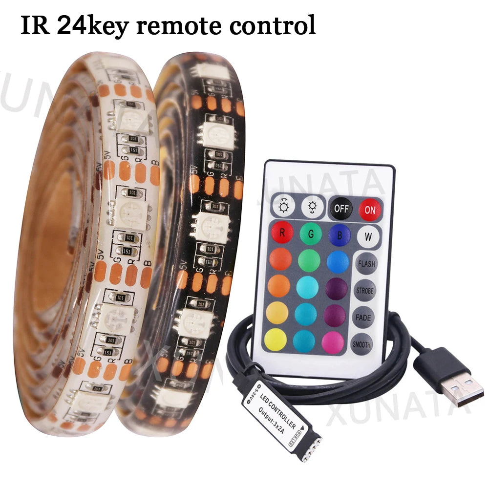 Striscia LED RGB 5V USB, 16 colori, telecomando, impermeabile