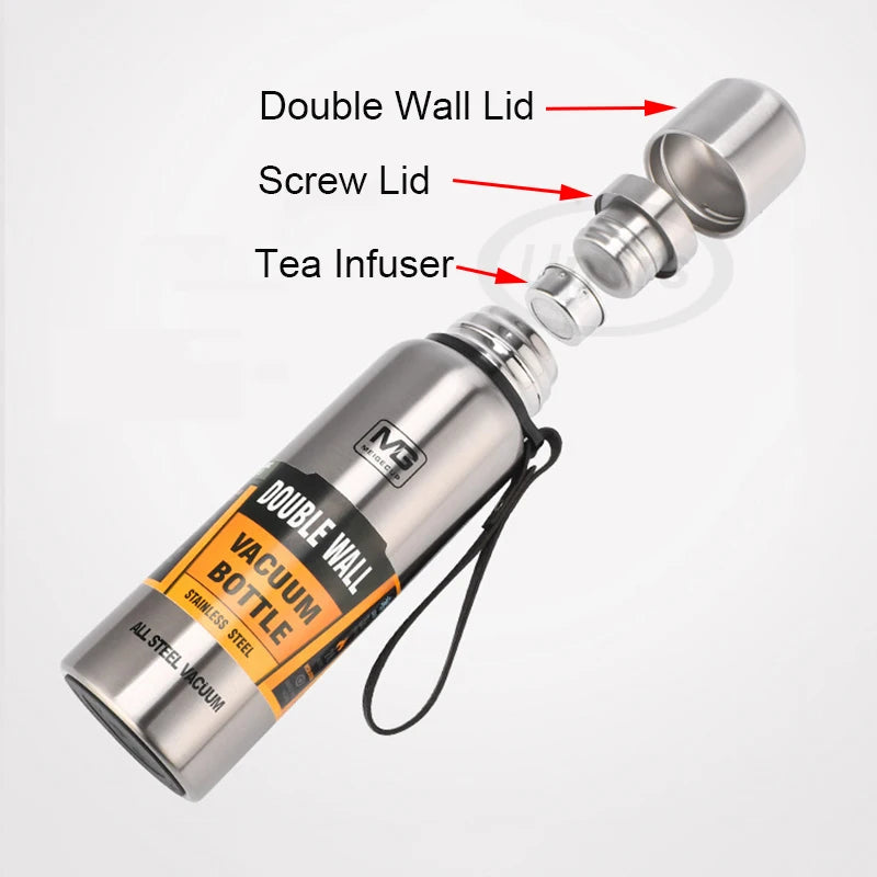 Thermos acciaio inox 1,5 L con cordino – borraccia termica portatile