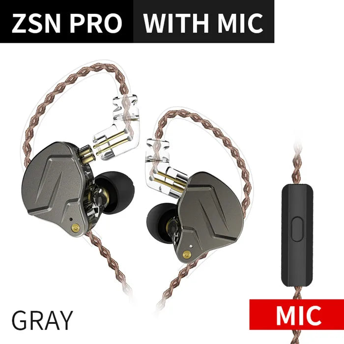 Auricolari in-ear Hi‑Fi Hybrid 1DA+1DD Bluetooth con microfono, design metallico