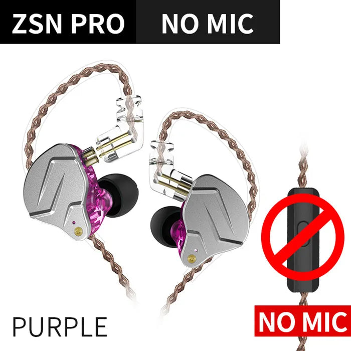 Auricolari in-ear Hi‑Fi Hybrid 1DA+1DD Bluetooth con microfono, design metallico