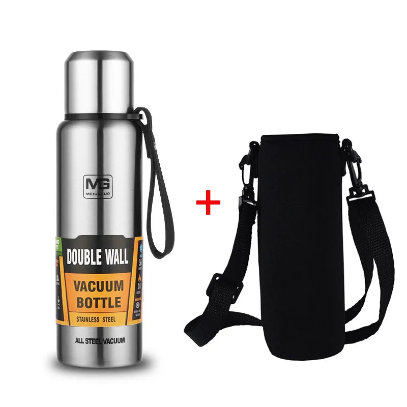 Thermos acciaio inox 1,5 L con cordino – borraccia termica portatile