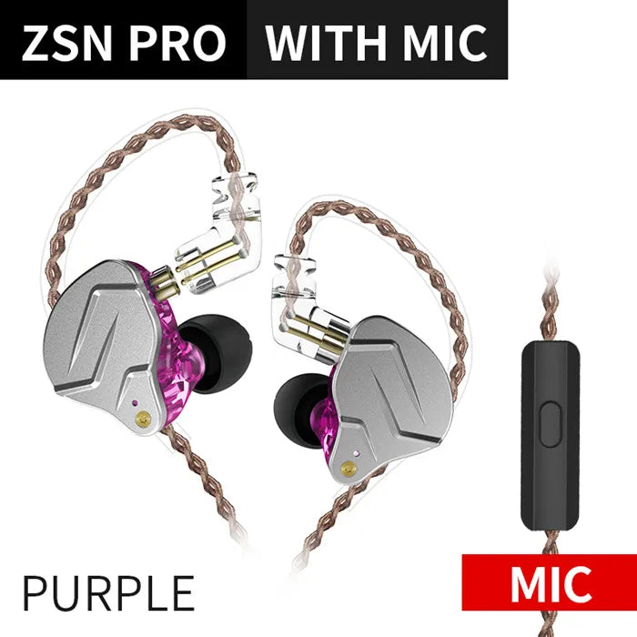 Auricolari in-ear Hi‑Fi Hybrid 1DA+1DD Bluetooth con microfono, design metallico