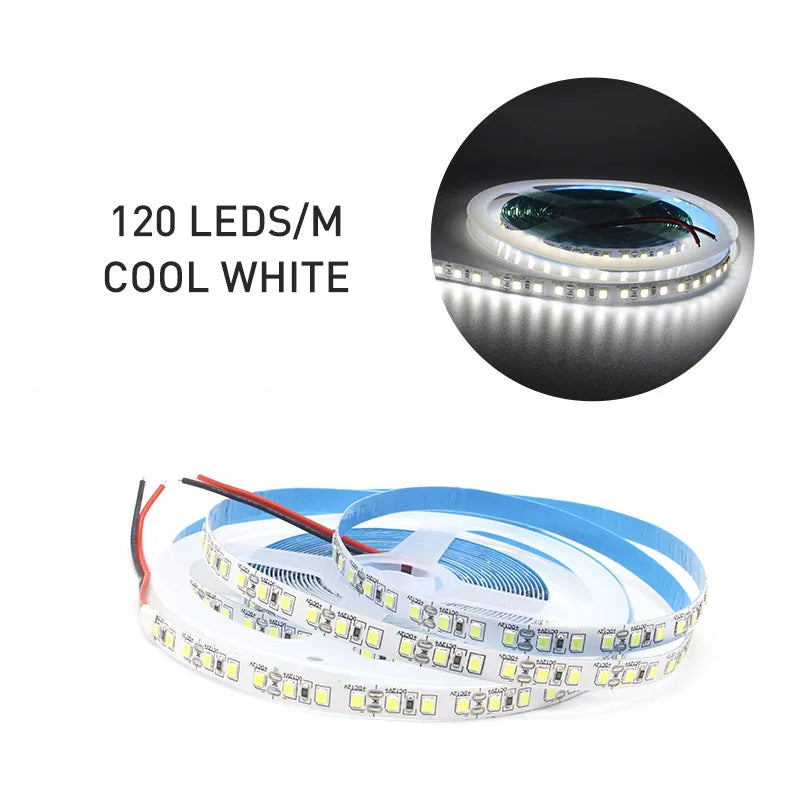 12v led strip smd 2835 1-5m warm white flexible tape light, 120/240 leds per m