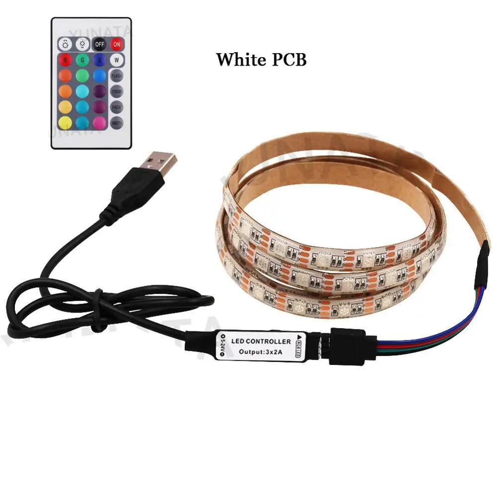 Striscia LED RGB 5V USB, 16 colori, telecomando, impermeabile