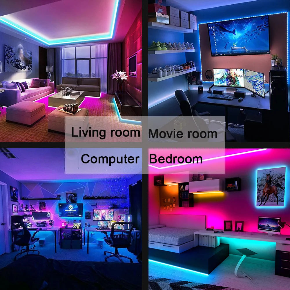 Striscia LED RGB 5V USB con controllo app e timer – 5m flessibile