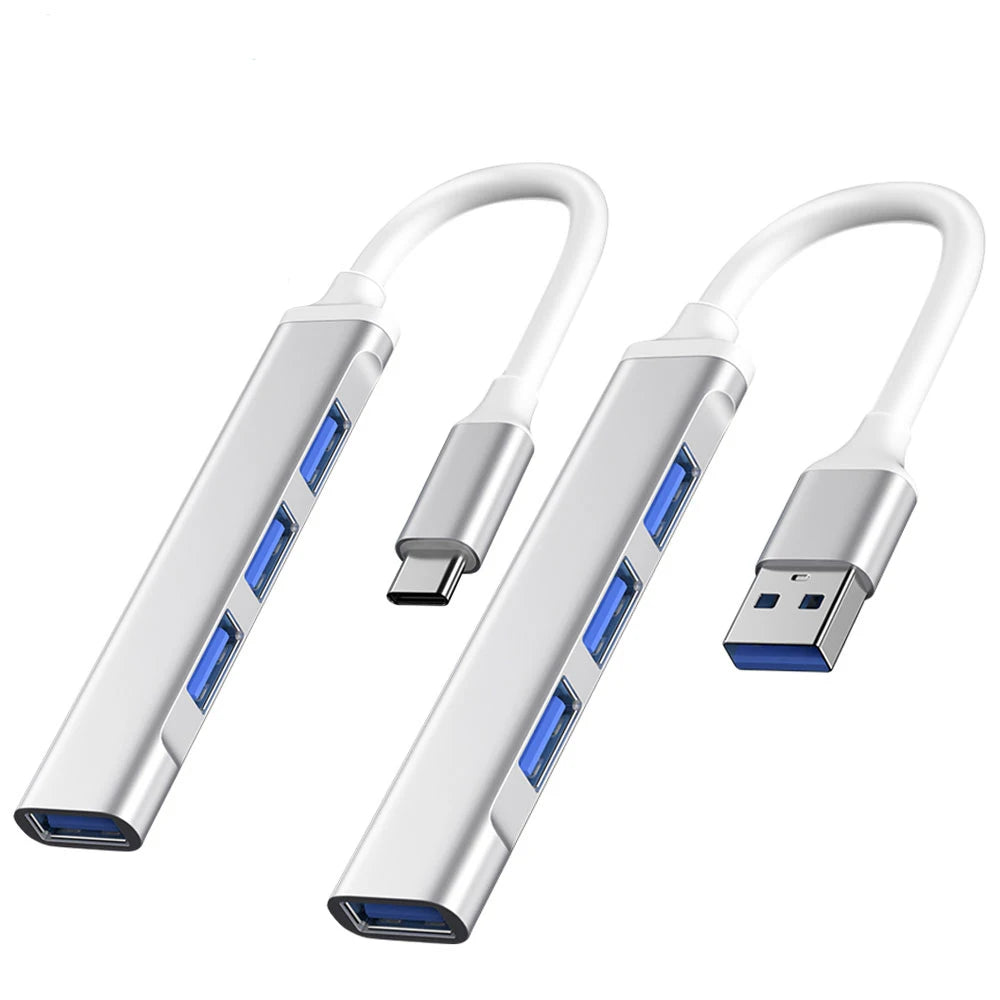 Hub USB‑C 4 porte USB 2.0 OTG – Compatibile con Xiaomi, Lenovo, MacBook, Air