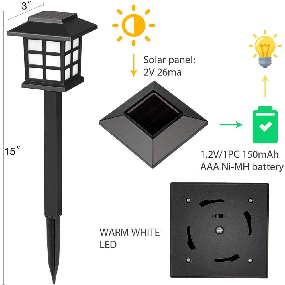 Luci Solari LED 2/6/8 Pezzi, Impermeabili e Dimmabili, per Sentieri e Patio