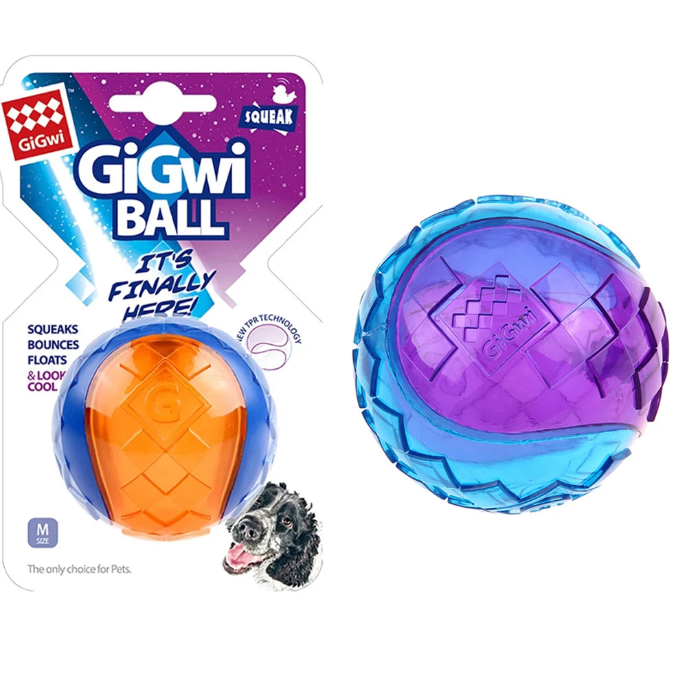 Palla da masticare per cani con fischio - Gioco elastico in gomma non tossica