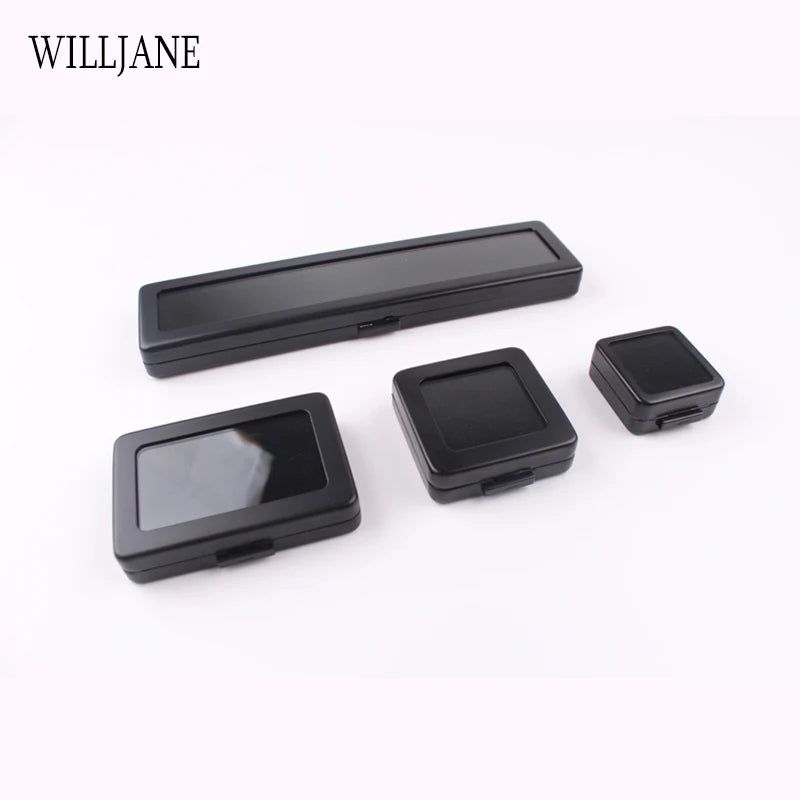Metal Loose Diamond Jewelry Storage Box Slide Buckle Gemstones Display Organizer Case Glass Cover Jewellery Beads Gem Stone Jar