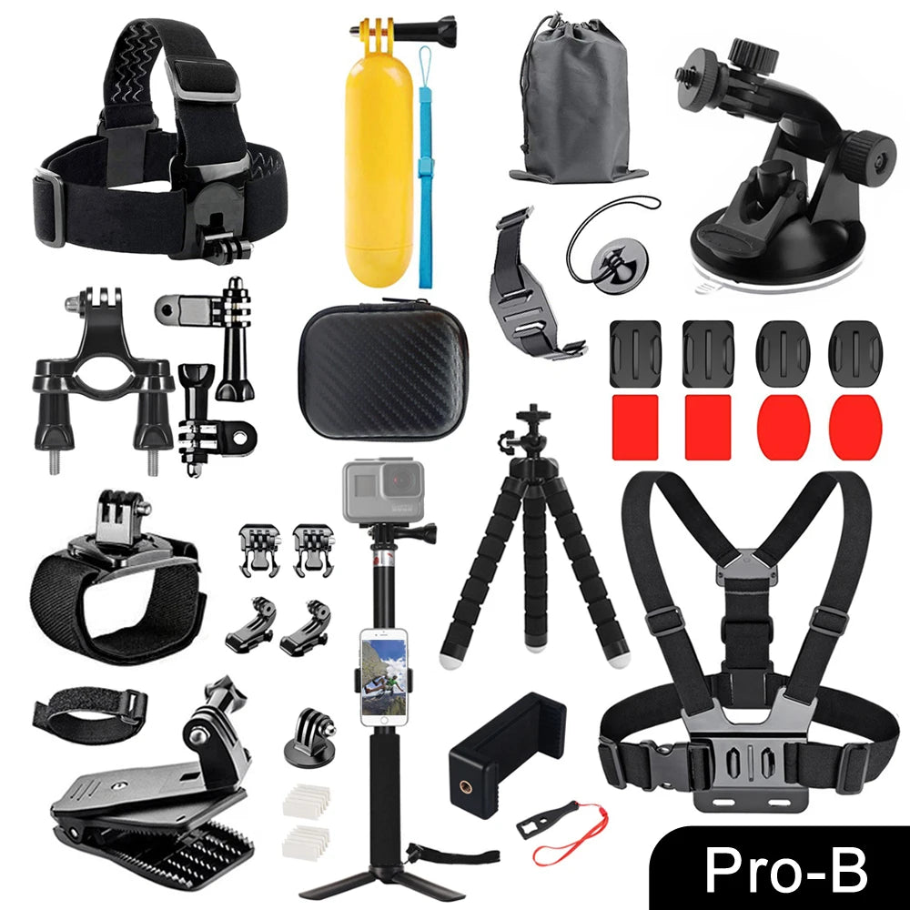 Set di accessori universale per action camera – supporti petto, testa e auto