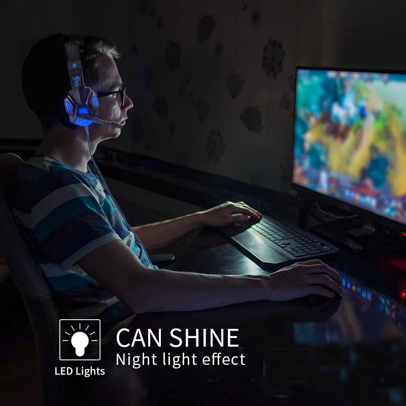 Cuffie da gioco cablate con LED, microfono retrattile e ANC