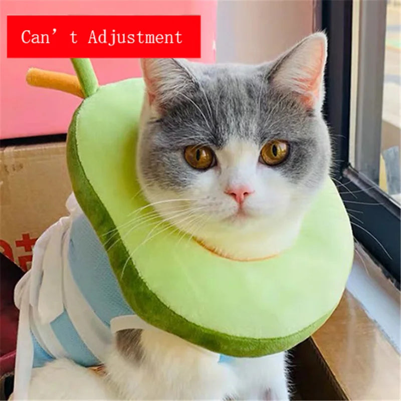 Collare Recupero a Forma di Avocado in Cotone Morbido per Cani e Gatti