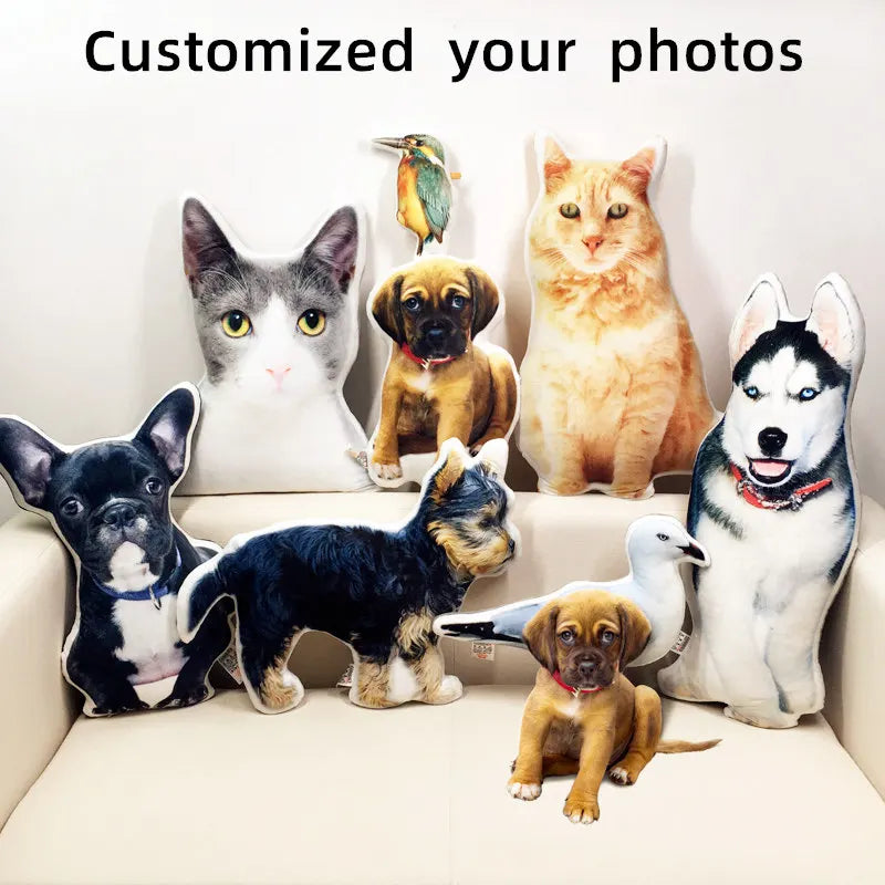 Cuscino Personalizzato con Foto per Animali – Peluche per Sofa, Auto e Regalo