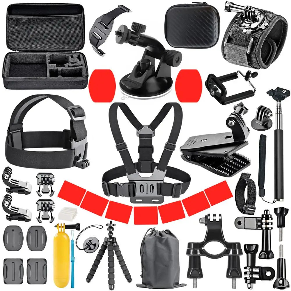 Set di accessori universale per action camera – supporti petto, testa e auto