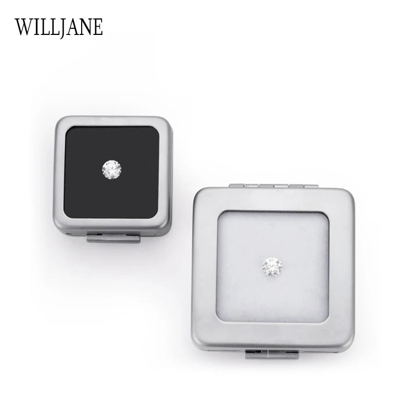 Metal Loose Diamond Jewelry Storage Box Slide Buckle Gemstones Display Organizer Case Glass Cover Jewellery Beads Gem Stone Jar