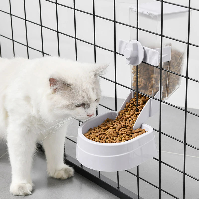 Distributore Automatico Cibo e Acqua per Animali, Appendi Gabbia, 500ml/2L