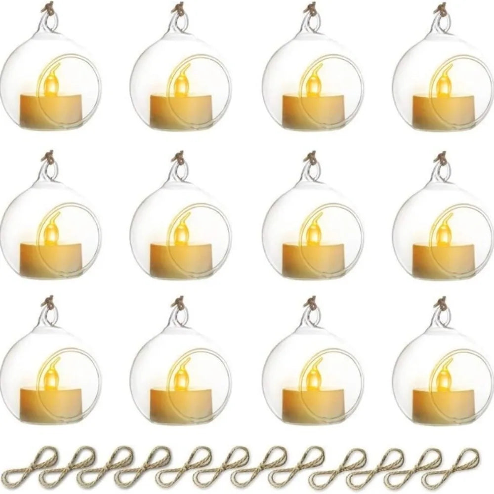 Portacandele in vetro a globo per tealight – Set 6 o 12 pezzi, vasi succulente…