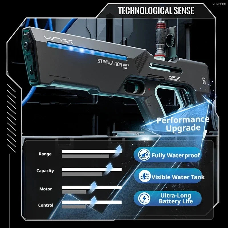 Pistola d'Acqua Elettrica con Ricarica e Serbatoio Capiente – Gioco Estivo ad…