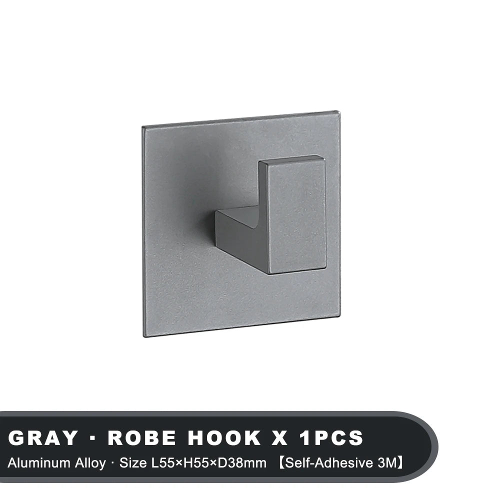 strong adhesive wall hook set – 1 to 4 black matte hooks for coat, towel, robe