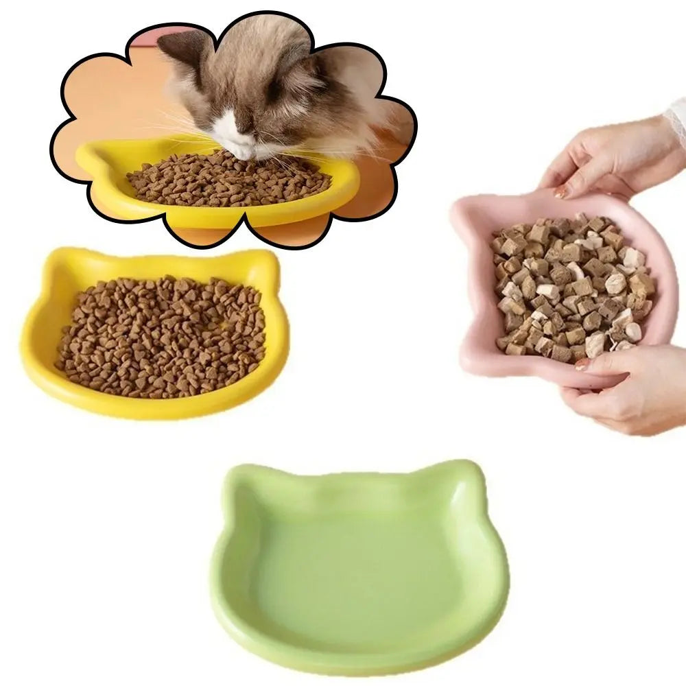 Ciotola per gatto a forma di gatto antiscivolo in plastica – 4 colori