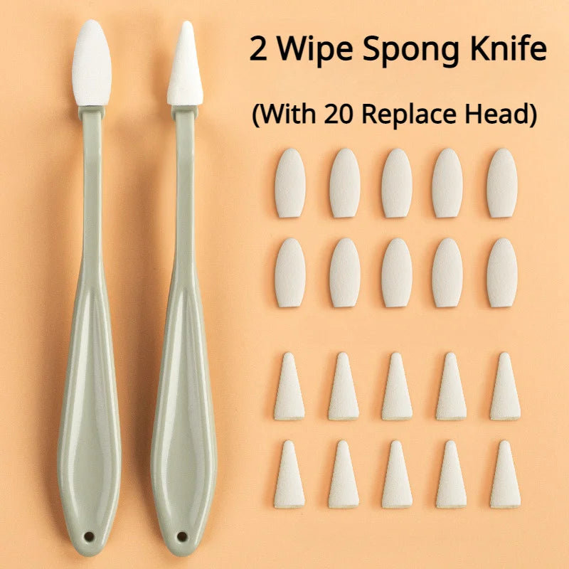 Set 2 spatole per schizzi + 20 pennelli lavabili e penna cancellatrice